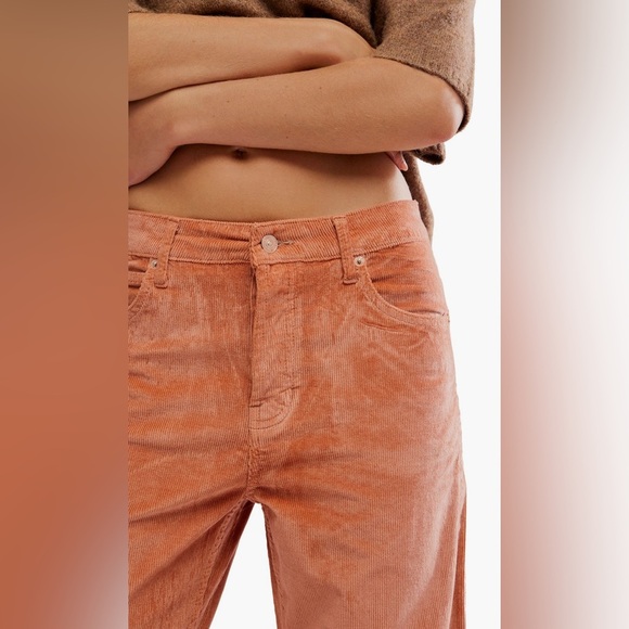 Deep Trance Corduroy Wide Leg Ankle Pants NWOT peach peony - Picture 4 of 4